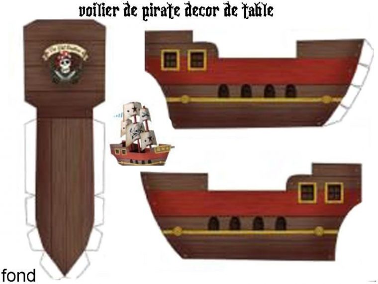Theme "Les Pirates" – 1 Et 2 Et 3 Doudous * Patrons pour Plan De Bateau Pirate En Carton