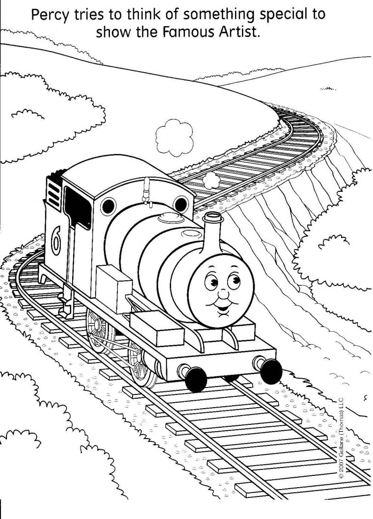 Thomas Passing Trains Coloring Page | Train Coloring Pages intérieur Coloriage De Thomas