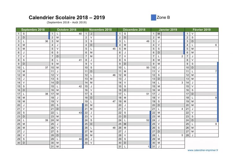 Vacances Scolaires 2018-2019 Zone B dedans Vacances 2019 2019