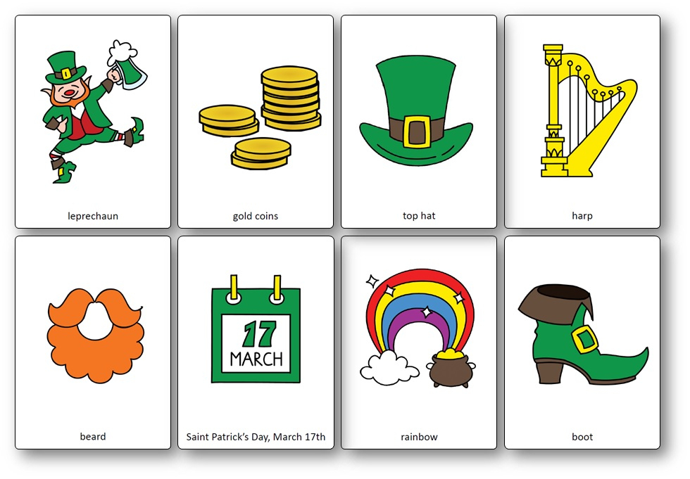 Vocabulaire De La Saint Patrick : Flashcards À Imprimer à Let Mots Croises De Noel Answers