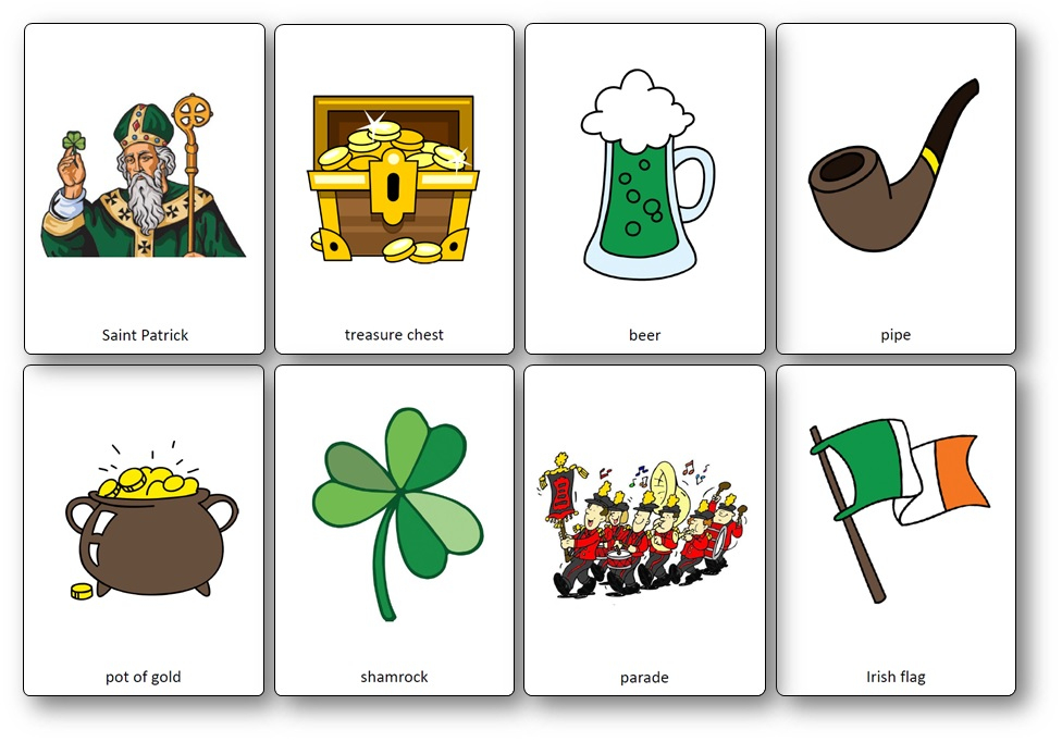 Vocabulaire De La Saint Patrick : Flashcards À Imprimer avec Let Mots Croises De Noel Answers