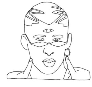 bad bunny coloring page bad bunny coloring page