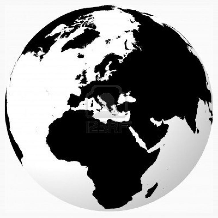 World – Black On White Globe | Black And White, Black intérieur Dessin Mapemonde
