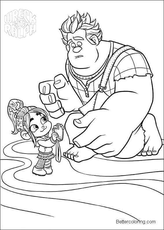 Wreck It Ralph Coloring Pages Linear – Free Printable concernant Ralph Wrecks This Book Pages