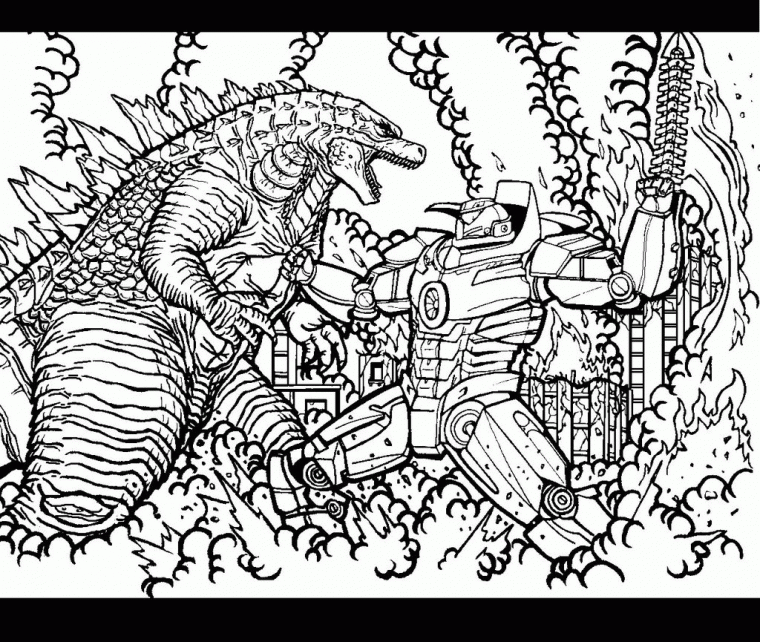 godzila coloring pages