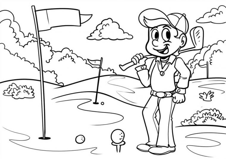 golfer coloring page golfer coloring page