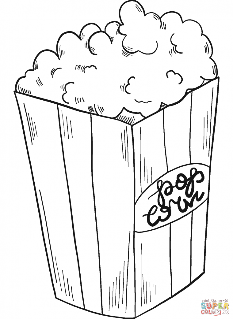 popcorn coloring page