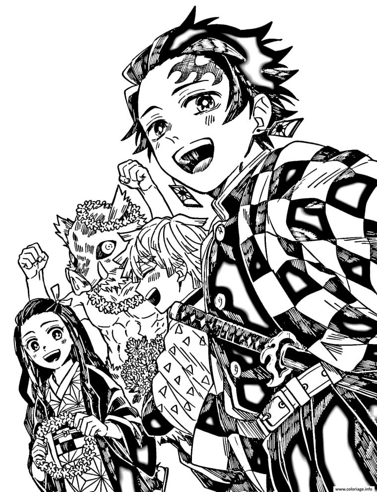 tanjiro coloring pages