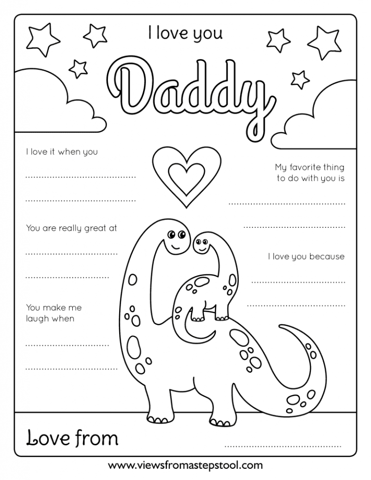 coloring pages i love you daddy