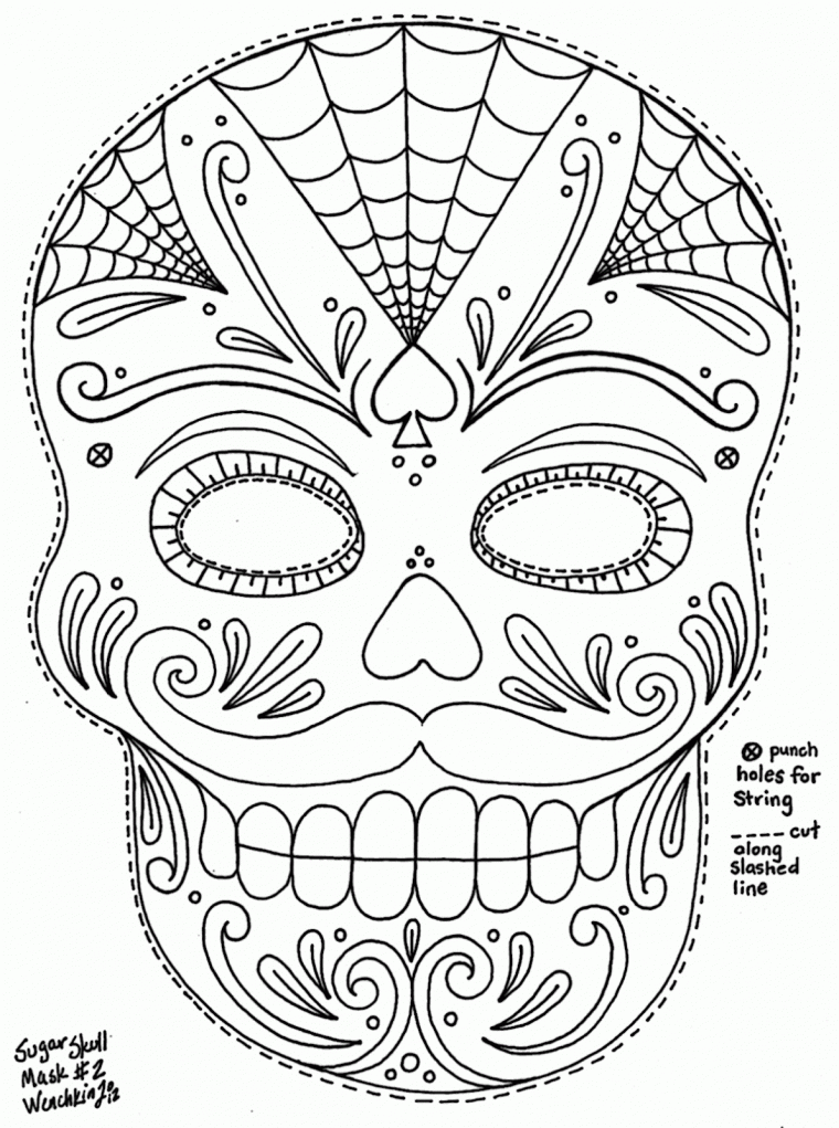 dia de los muertos sugar skulls coloring pages