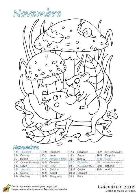 52 Meilleures Images Du Tableau Calendrier À Imprimer En 2016 à Calendrier Hugo L&#039;Escargot
