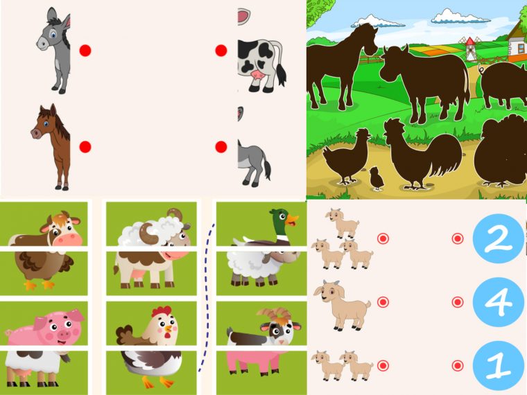 6 Jeux Récréatifs À Imprimer: Les Animaux De La Ferme avec Jeu De La Pataterie A Imrpimer