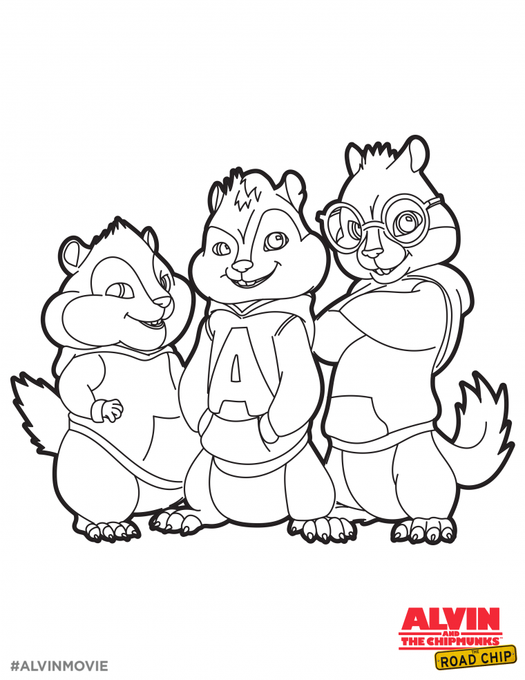 alvin and the chipmunks coloring pages