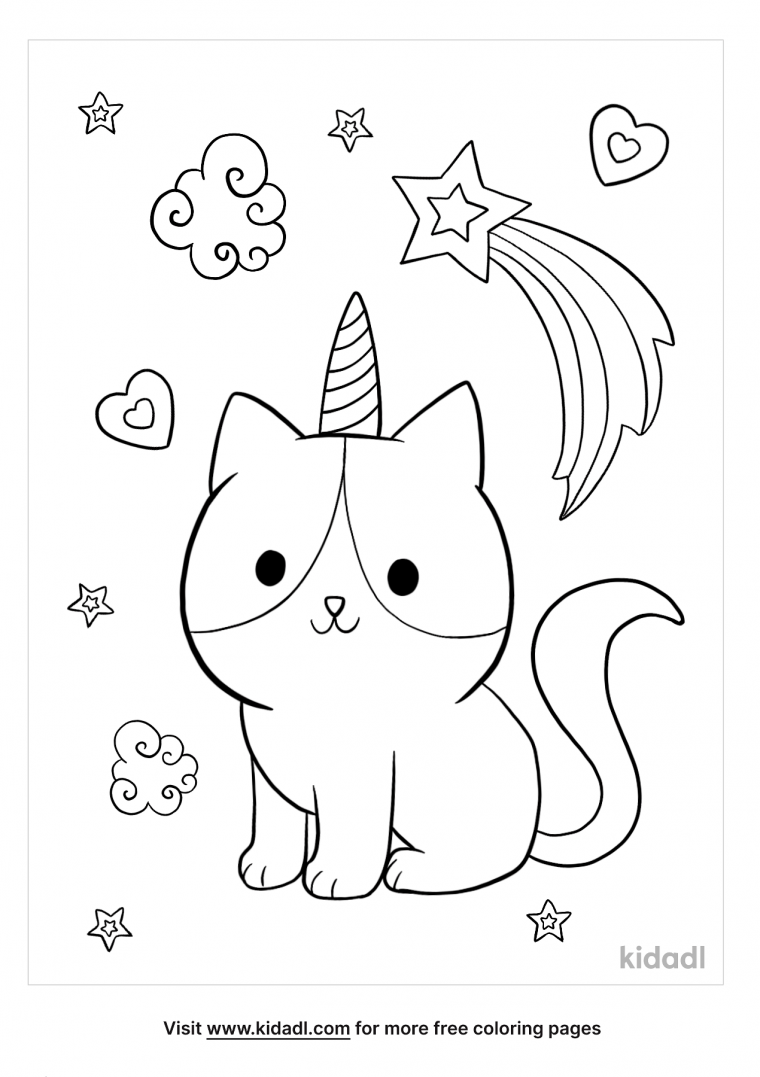 caticorn coloring pages