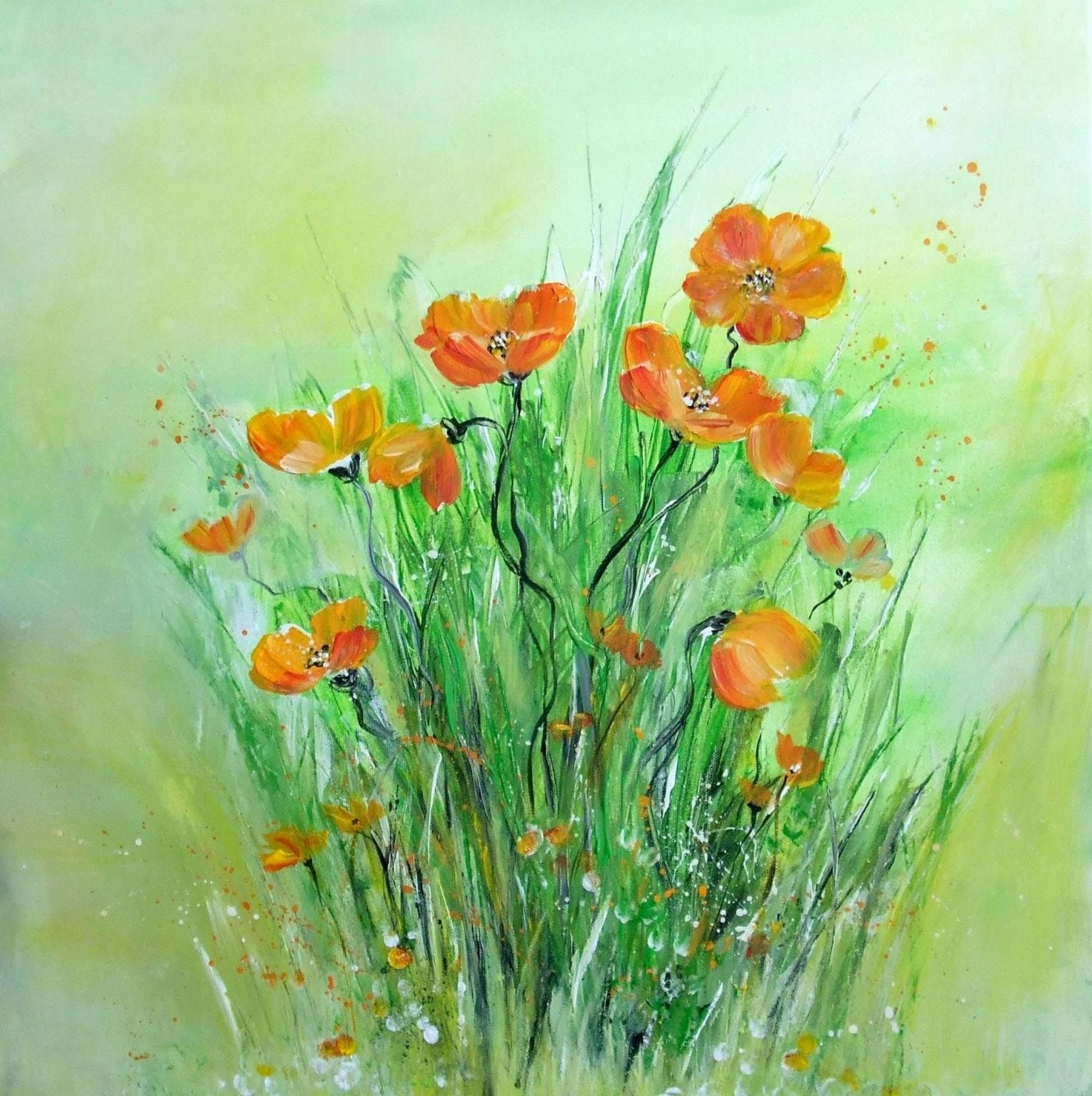 Acrylmalerei Für Anfänger Blumen Painting For Beginners Flowers Von à Malen Mit Wasserfarben Bilder