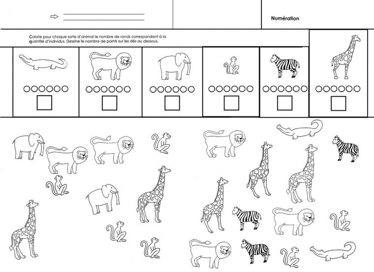 Afrique, Numération – École Maternelle Gellow serapportantà Coloriage Animaux Gs