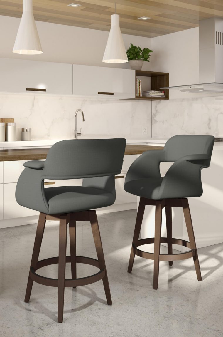 Amisco'S Joshua Upholstered Wood Swivel Stool • Barstool Comforts concernant Amiscol Amisco'S Joshua Upholstered Wood Swivel Stool • Barstool Comforts concernant Amiscol