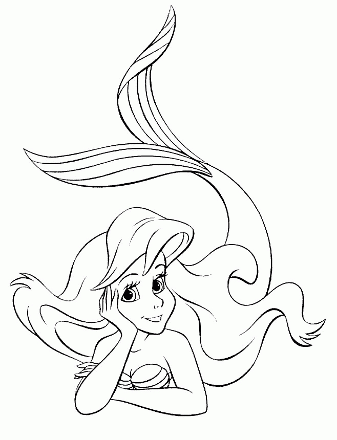 Ariel Petite Sirene Disney 4 – Poissons Archives – Coloriages Pour Enfants dedans Dessin A Colorier Facile Sirene