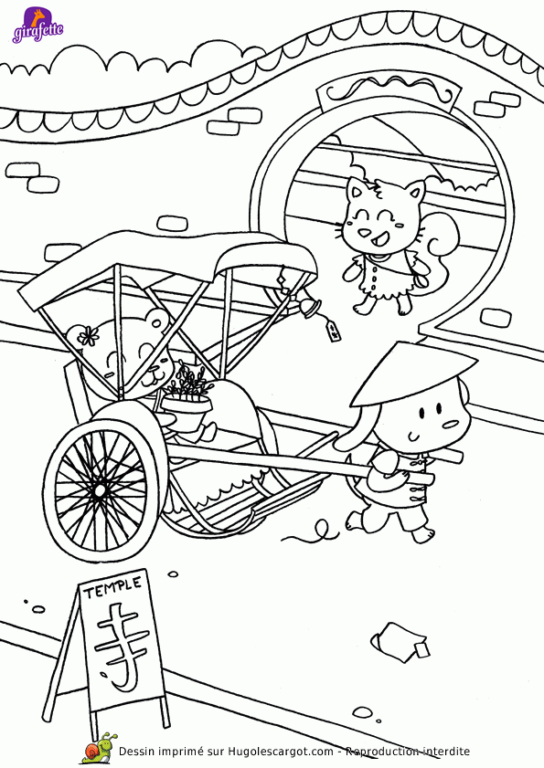 Asie Dans La Rue, | Coloriage, Asie, Nouvel An Chinois dedans Hugo L'Escargot 6 Coloriage