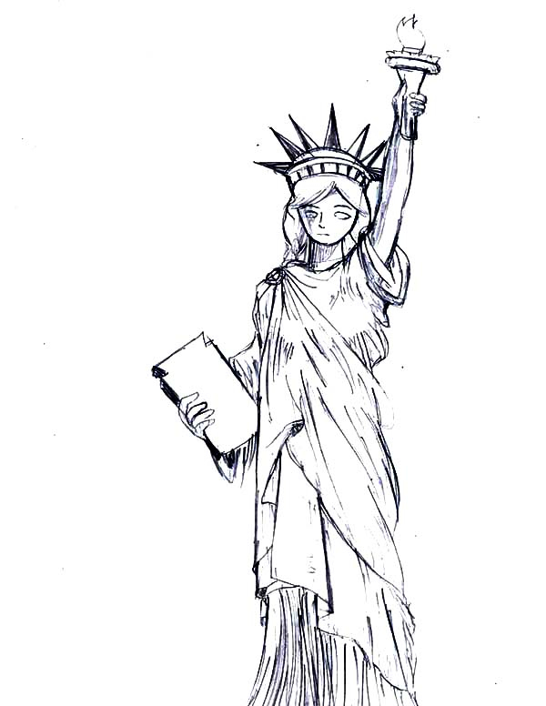 Beautiful Statue Of Liberty Coloring Page – Download & Print Online intérieur Desssin Kawii La Liberter