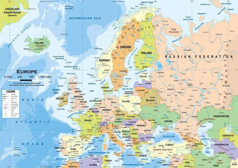 Carte De L'Europe – Cartes Reliefs, Villes, Pays, Euro, Ue, Vierge avec Europe Maps Vierge