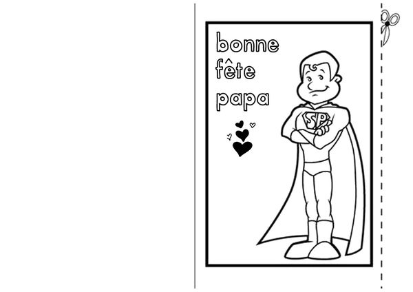 Carte Fète Des Pères Du "Super Papa" – Le Blog De Nounoucoindespetits destiné Carte Imprimable A Colorier Fete Papa