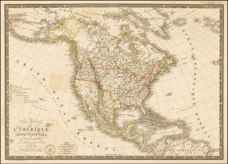 Carte Generale De L'Amerique Septentrionale, Et Des Iles Qui En destiné Carte D&#039;Amacrique Latine