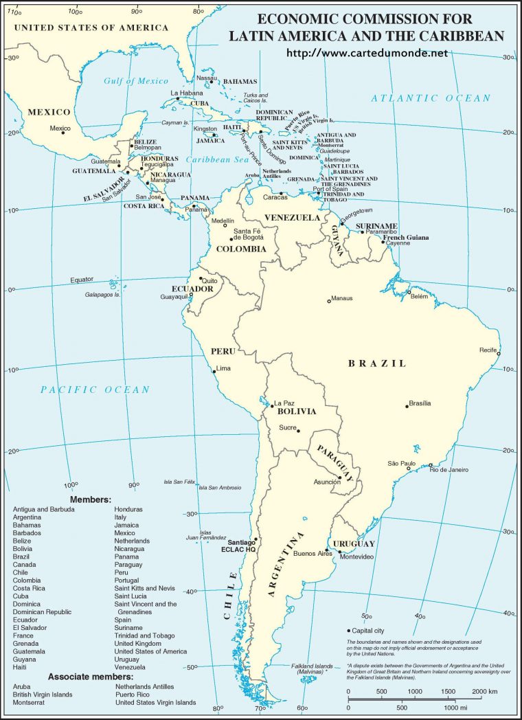 Carte Globe De L'Amérique Latine Et Les Caraïbes à Carte D'Amacrique Latine