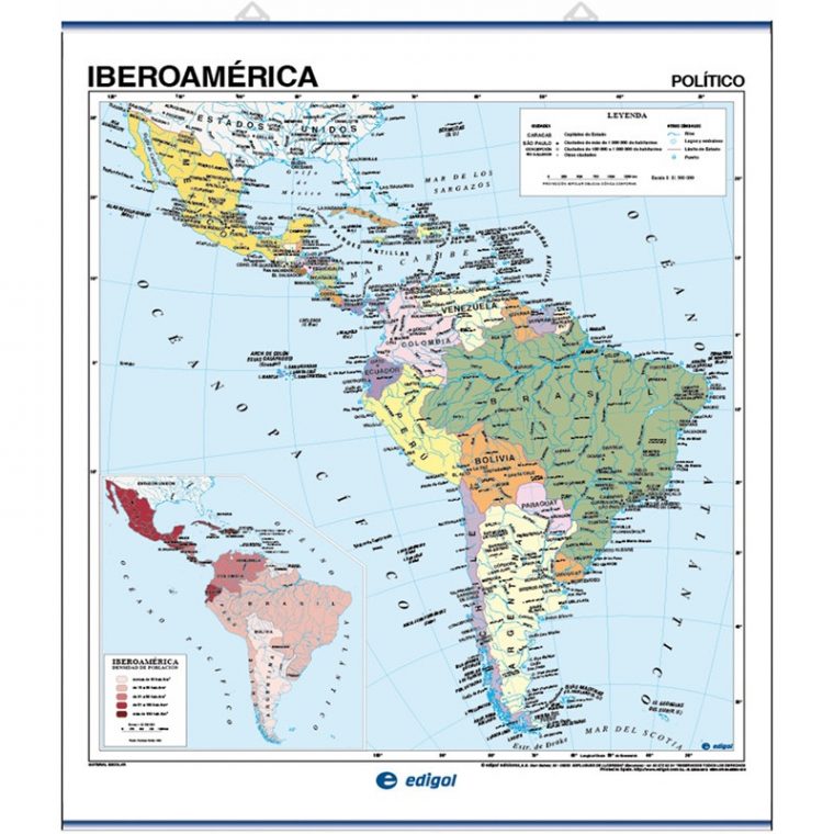 Carte Murale De L'Amérique Latine – Physique / Politique encequiconcerne Carte D&#039;Amacrique Latine