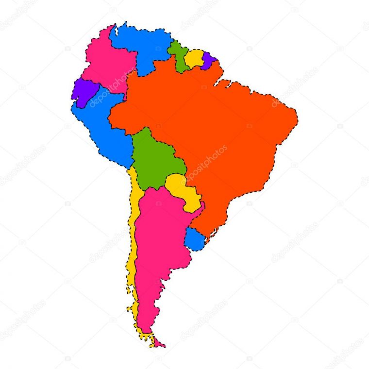 Carte Politique De L'Amérique Du Sud — Image Vectorielle Jokalar01 pour Carte D'Amacrique Latine