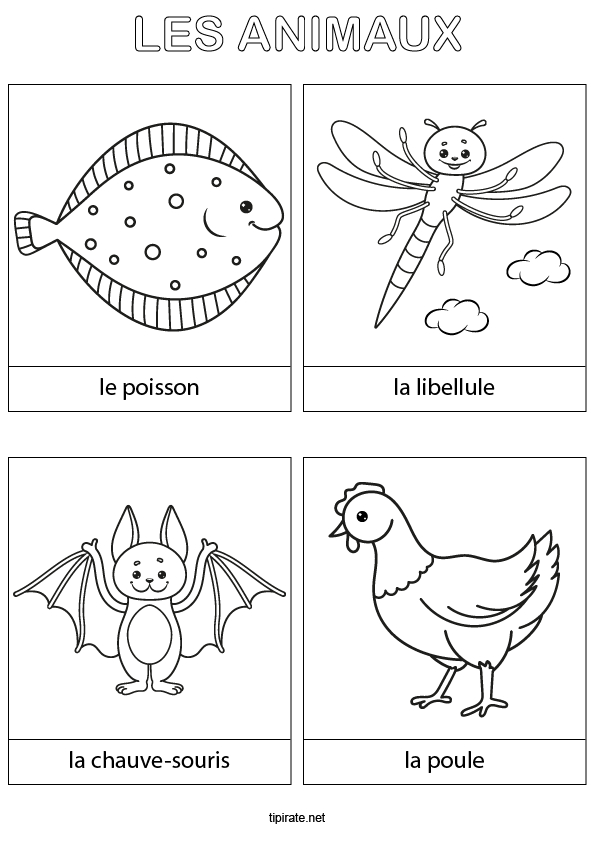 Cartes D'Animaux À Colorier Et À Découper – Tipirate destiné Coloriage Animaux 3D Cartes D'Animaux À Colorier Et À Découper – Tipirate destiné Coloriage Animaux 3D