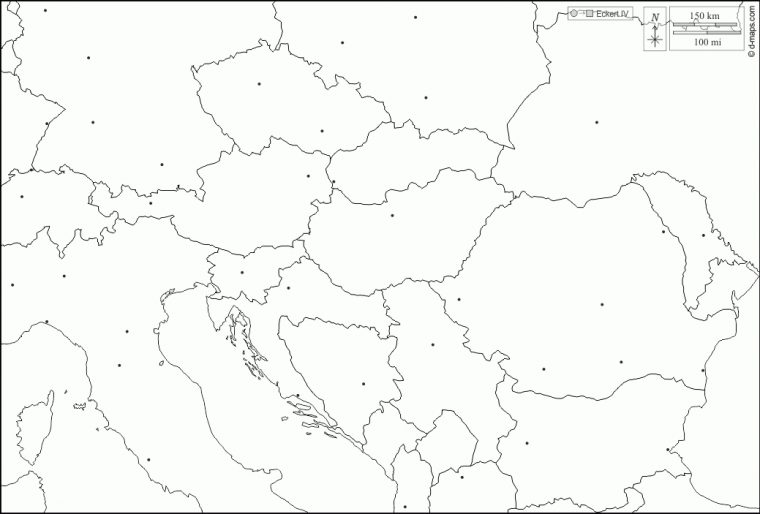 Central Europe Free Map, Free Blank Map, Free Outline Map, Free Base tout Europe Maps Vierge