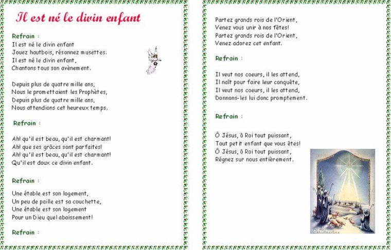 Chanson De Noel Francais Gratuit destiné Chansons De Chiffres En Francais