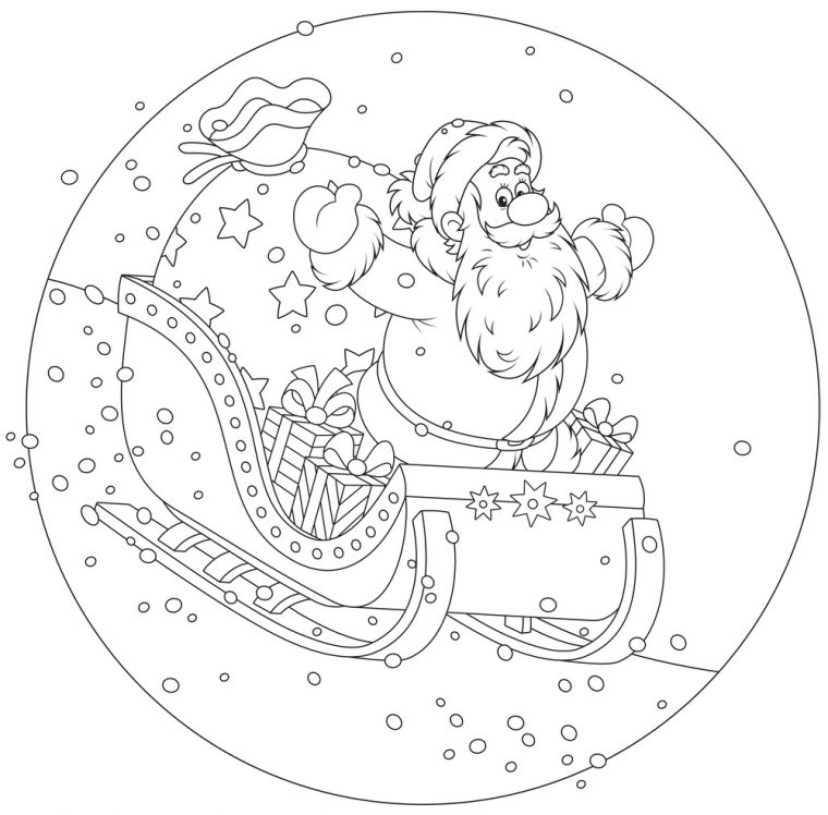 Coloriage À Imprimer : Le Père Noël En Traîneau à Noel Coloriage En Ligne