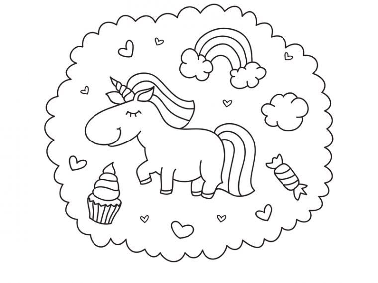 Coloriage À Imprimer : Une Joyeuse Licorne encequiconcerne Dessin A Colorier Facile Unicornio