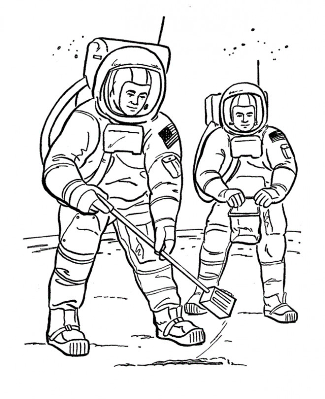 Coloriage Astronautes Sur La Lune Dessin Gratuit À Imprimer pour Dessin A Colorier Facile Sur La Lune