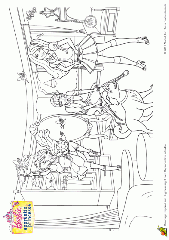 Coloriage Barbie Apprentie Princesse 14 (Avec Images) | Coloriage intérieur Hugo L'Escargot Barbie