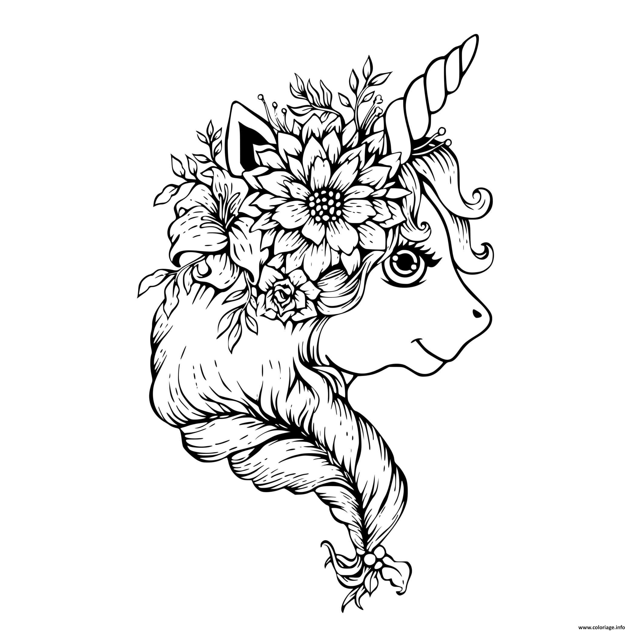 Coloriage Belle Deesse Licorne Magique Dessin Licorne À Imprimer serapportantà Coloriage Mandala Kawaii A Imprimer