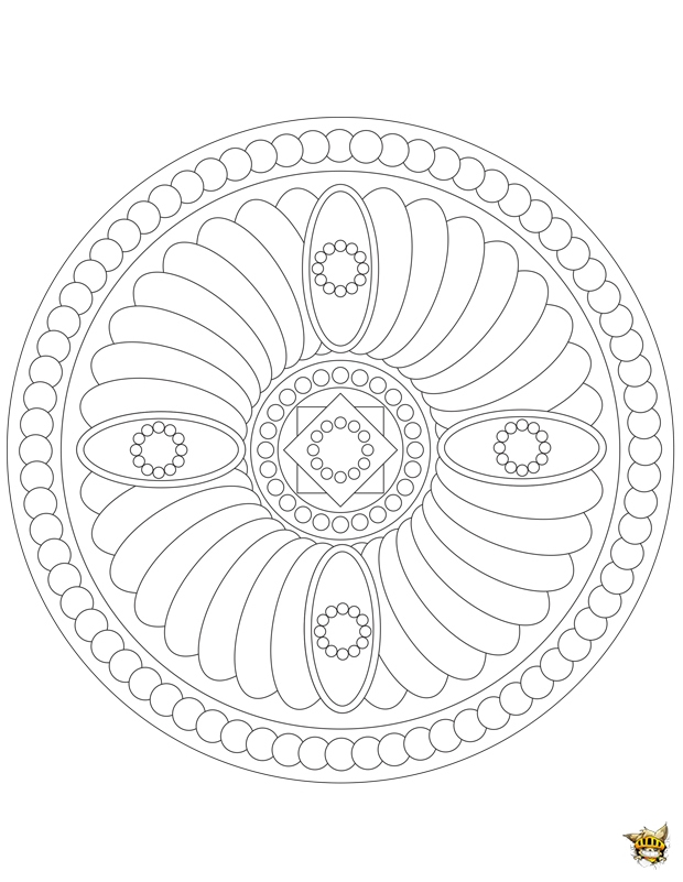 Coloriage : Cadre Ellipse Mandala pour Jeux De Fille Coloriage Mandala