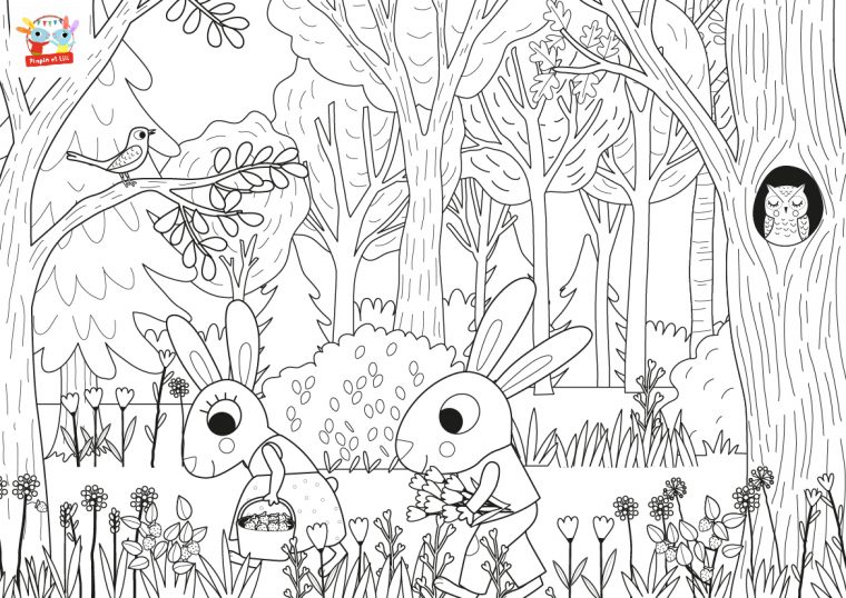 Coloriage Chanson – Dans La Forêt Lointaine pour Coloriage Animaux Foret