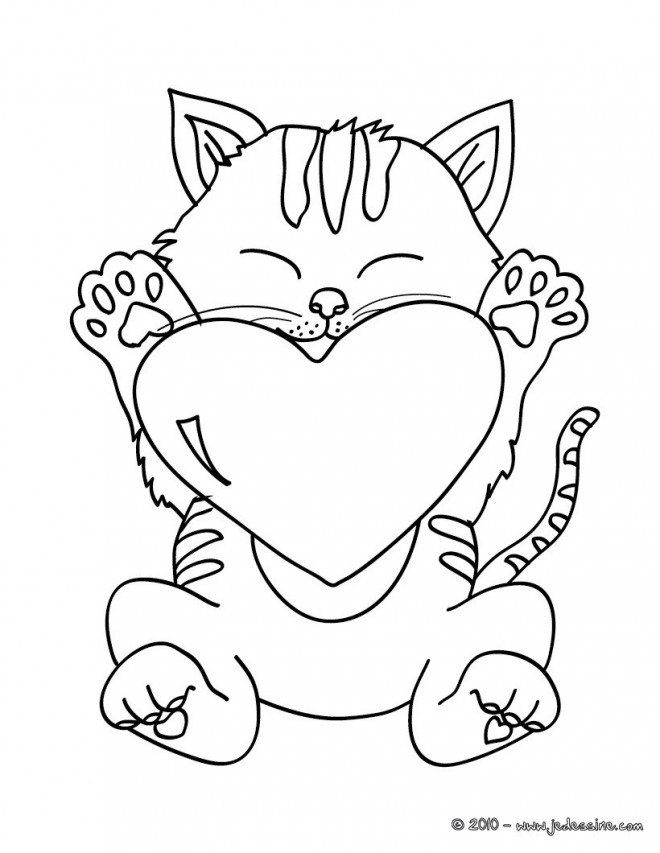 Coloriage Coeur Gratuit À Imprimer destiné Chat A Imprimer Gratuit