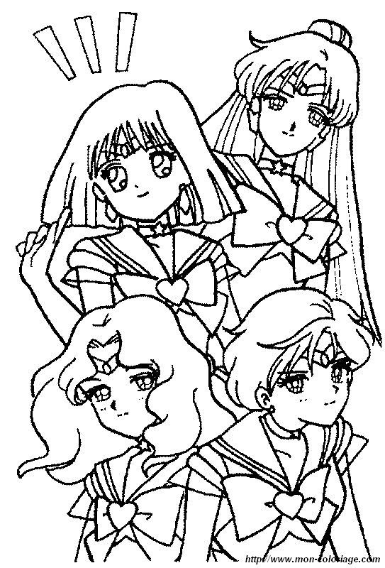 Coloriage De Sailor Moon, Dessin Quatres Heroines Sailor Moon À Colorier intérieur Dessin Sailor Jupiter A Colorier Et A Imprimer