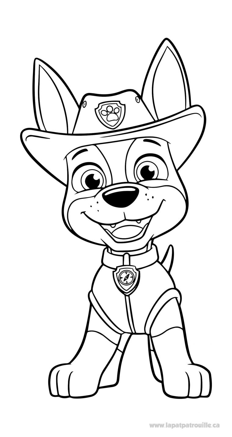 Coloriage De Tracker À Colorier – La Pat' Patrouille | Paw Patrol pour Dessin De La Pat Patrouille Colorier