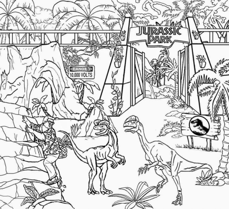 Coloriage Dinosaure – Coloriage À Imprimer Dinosaure Jurassic World avec Dinosaure Coloriage Magique À Imprimer