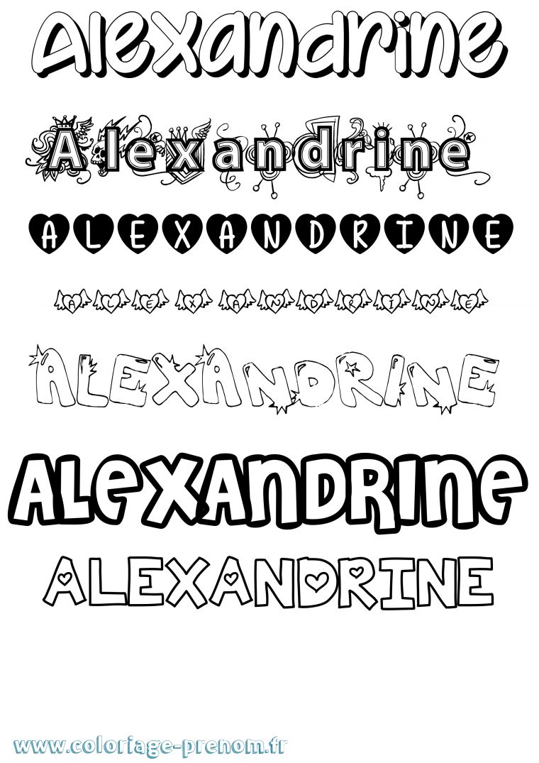 Coloriage Du Prénom Alexandrine : À Imprimer Ou Télécharger Facilement destiné Dessin Anime Avec Une Souri Anne 90