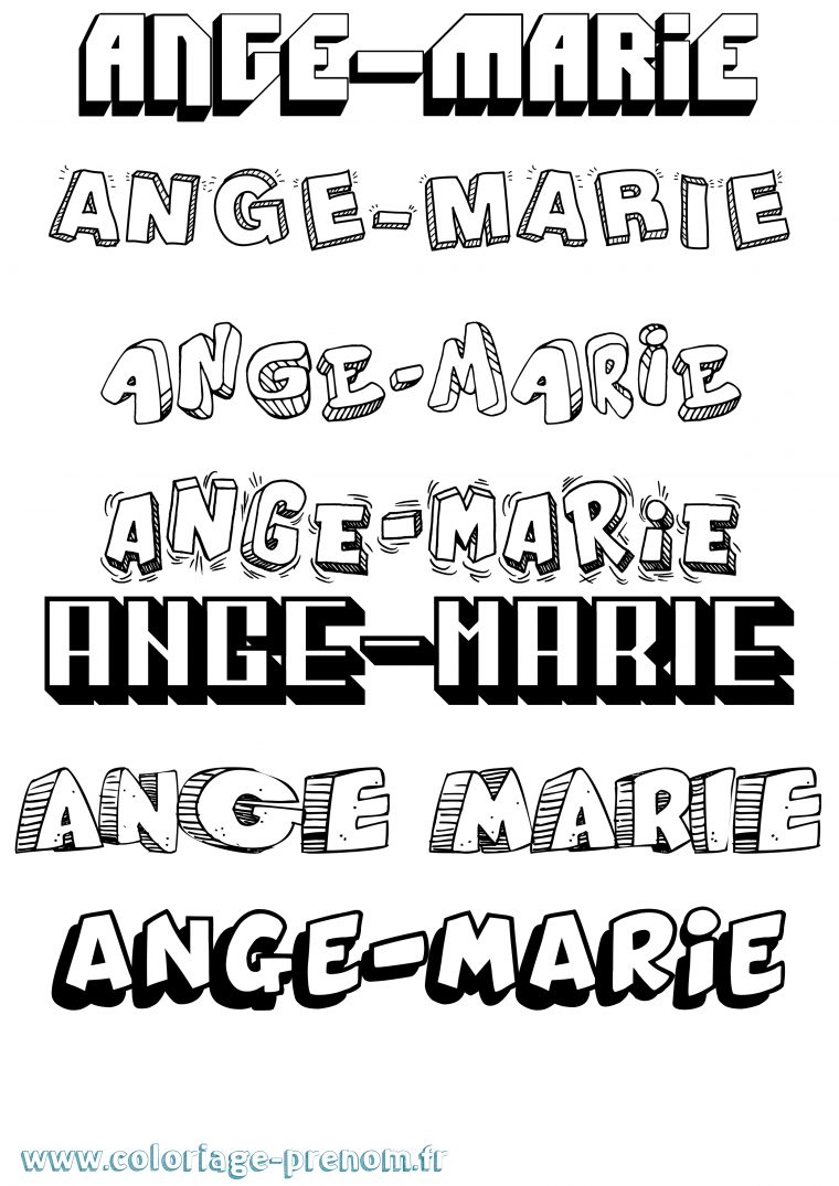 Coloriage Du Prénom Ange-Marie : À Imprimer Ou Télécharger Facilement destiné Dessin Anime Avec Une Souri Anne 90
