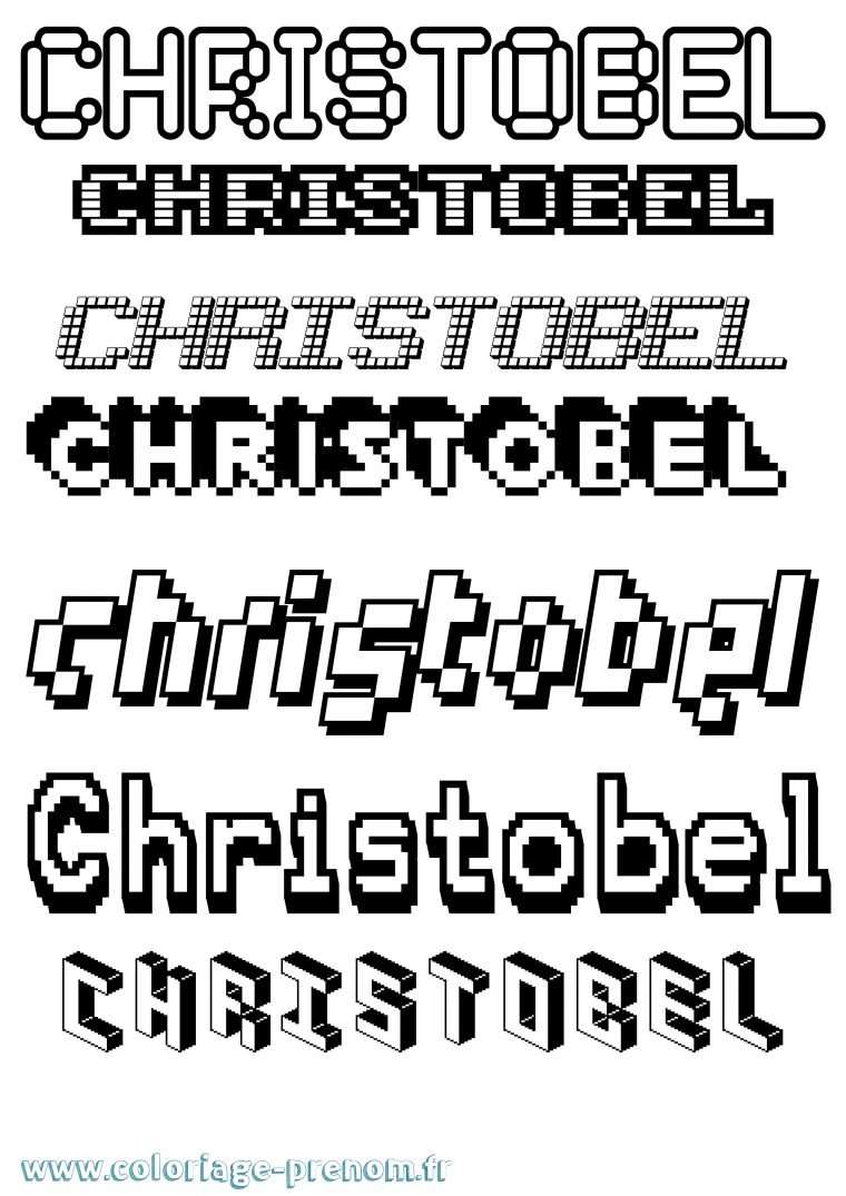 Coloriage Du Prénom Christobel : À Imprimer Ou Télécharger Facilement encequiconcerne Dessin Anime Avec Une Souri Anne 90