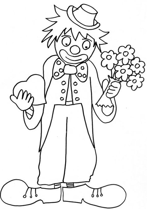 Coloriage D'Un Clown Au Coeur Et Bouquet De Fleurs | Coloriage, Dessin dedans Hugo L'Escargot Bouquet De Fleurs Coloriage D'Un Clown Au Coeur Et Bouquet De Fleurs | Coloriage, Dessin dedans Hugo L'Escargot Bouquet De Fleurs