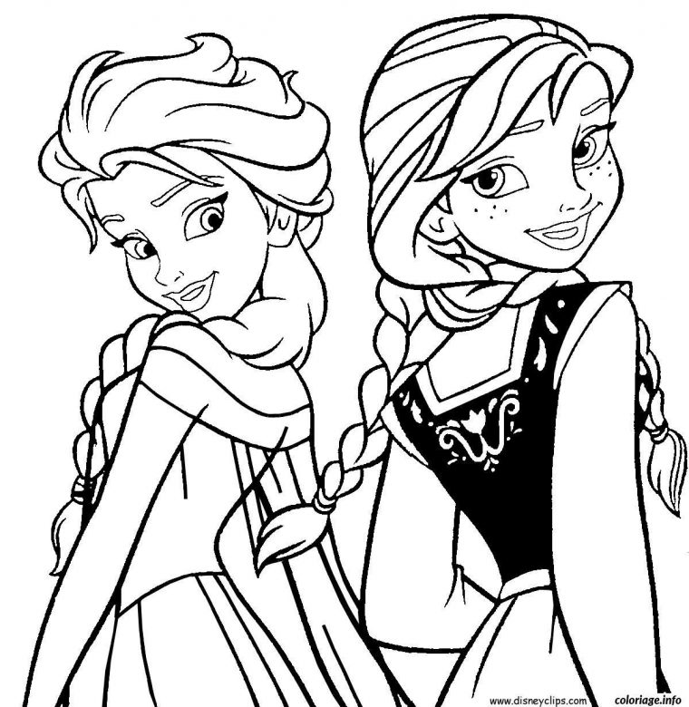 Coloriage Elsa Et Anna Reine Des Neiges Dessin À Imprimer | Coloriage à Dessin Coloriage A Imprimer Reine Des Neiges