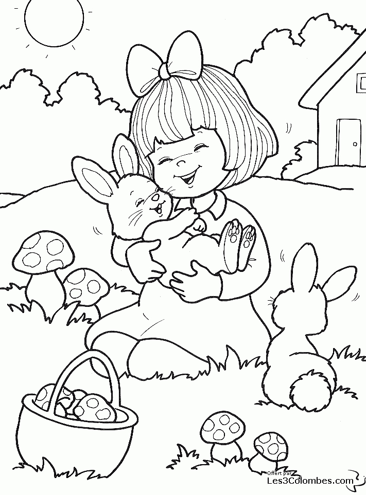 Coloriage-Enfant-Paques-121 - Coloriage En Ligne Gratuit Pour Enfant pour Coloriage En Ligne Cours Gratuit